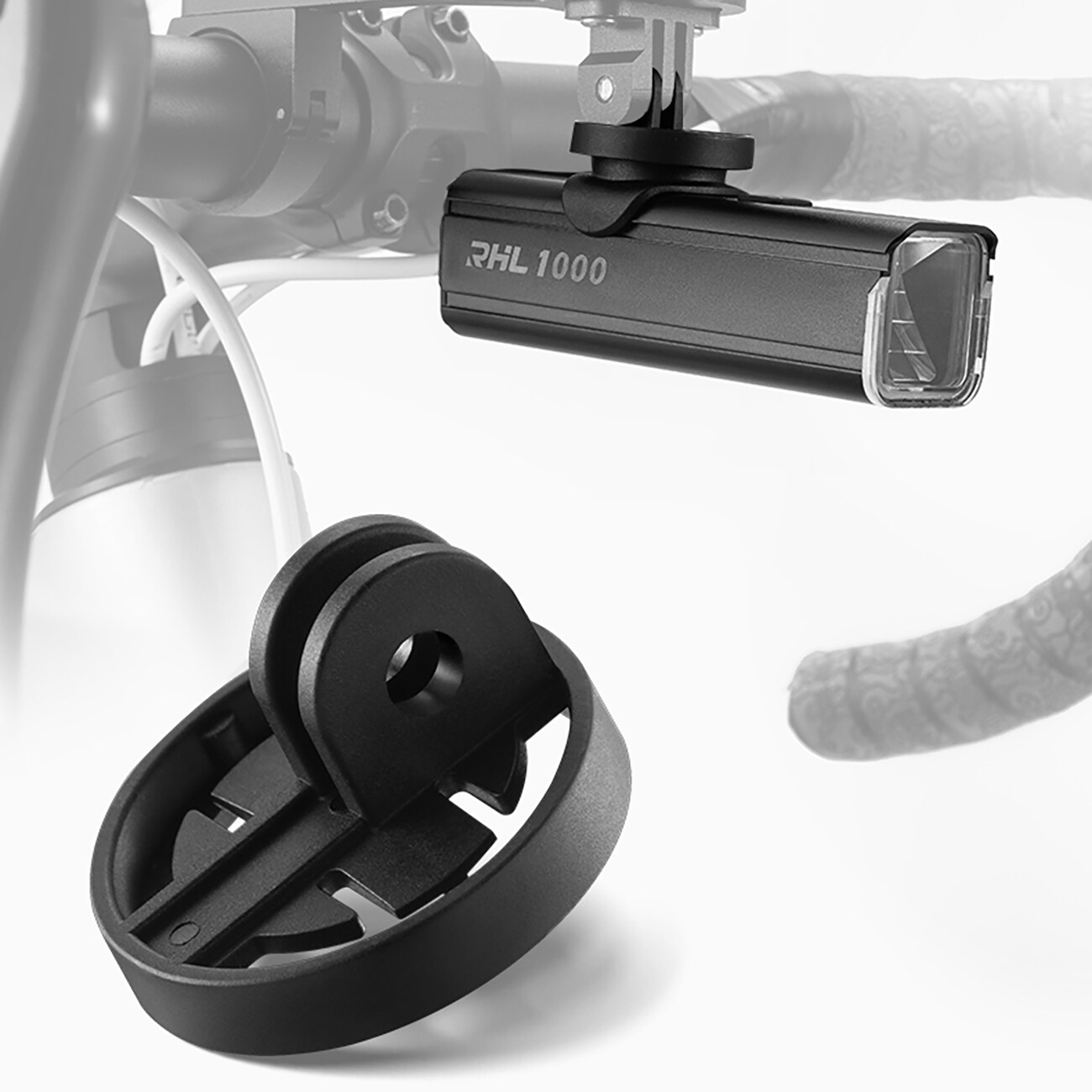 Rockbros 24610002001 polkupyörän etuvalo 1000 lm + USB-C - USB-A kaapeli - musta