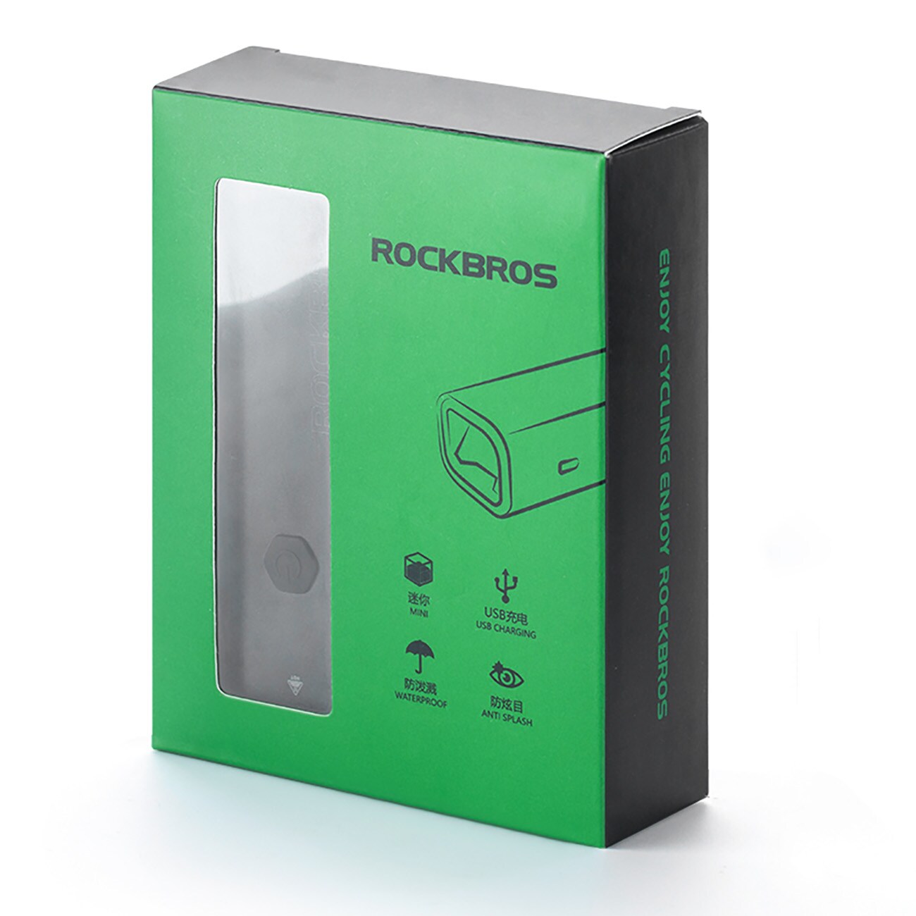 Rockbros 24710012001 polkupyörän etuvalo 800 lm + USB-C - USB-A kaapeli - musta