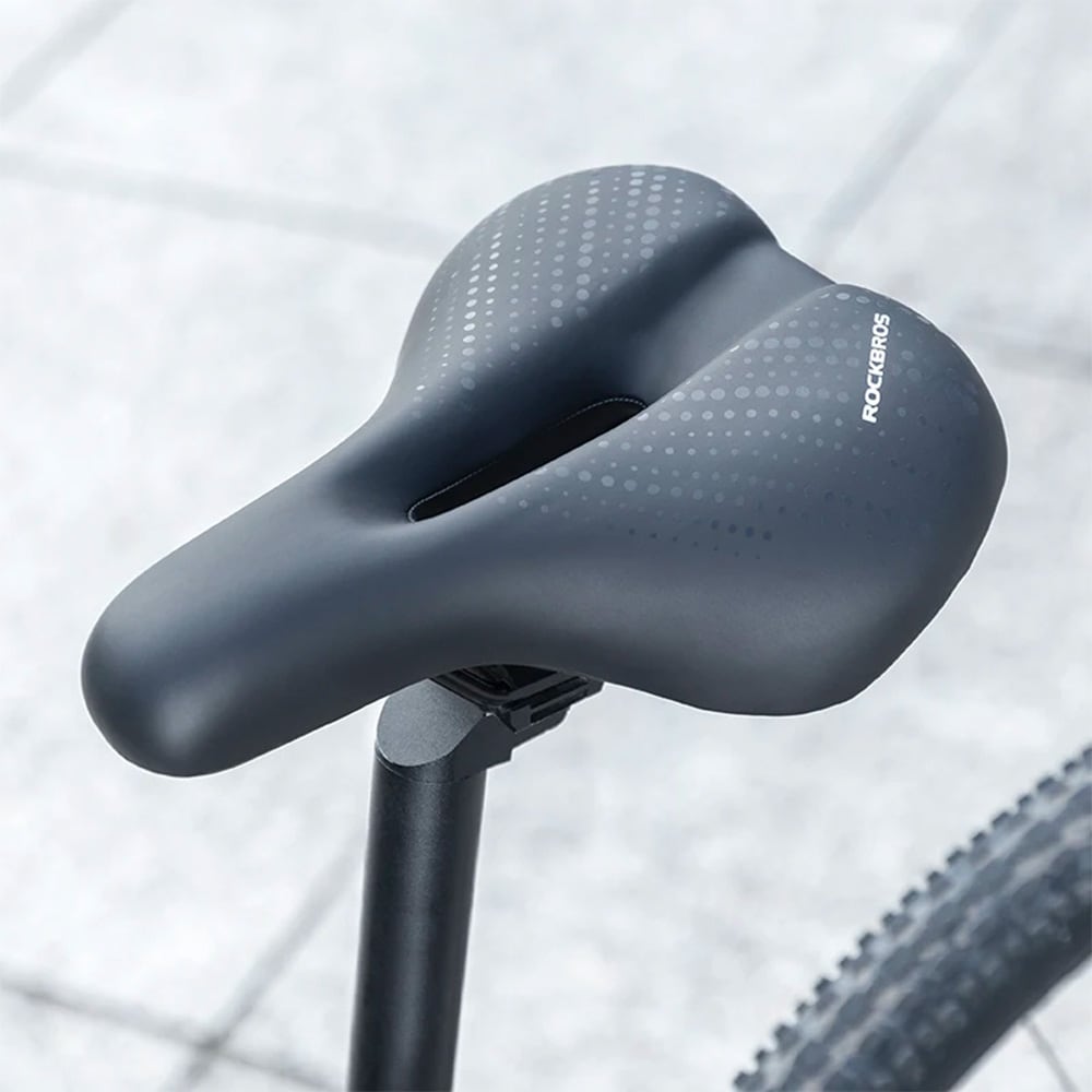 Rockbros 38218916002 MTB polkupyörän satula + lamppu - musta