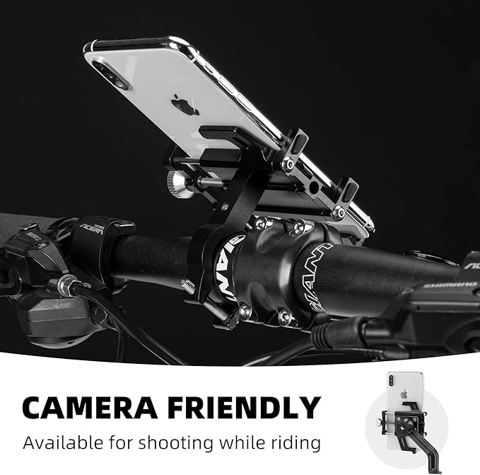 Rockbros 699-BK Alumiiniseos-pyöräpuhelimen pidike - musta