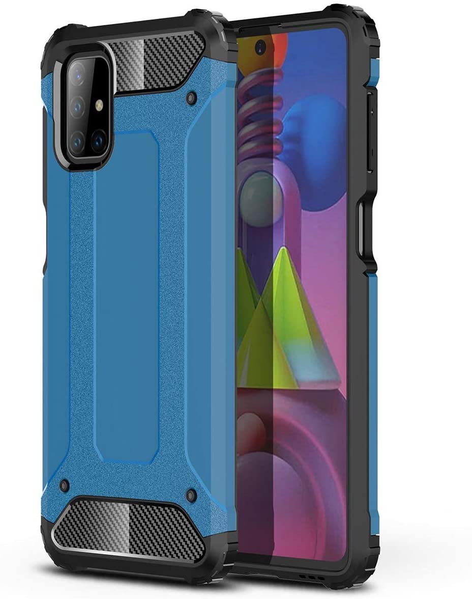 Hybrid Armor Case Kova kestävä suojus Samsung Galaxy M51 sininen