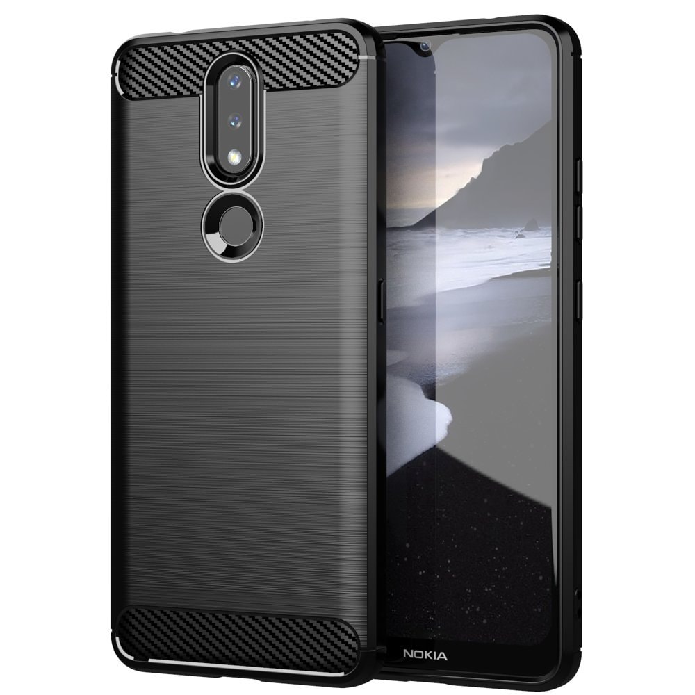 Carbon Case Joustava kansi TPU asia Nokia 2.4 musta