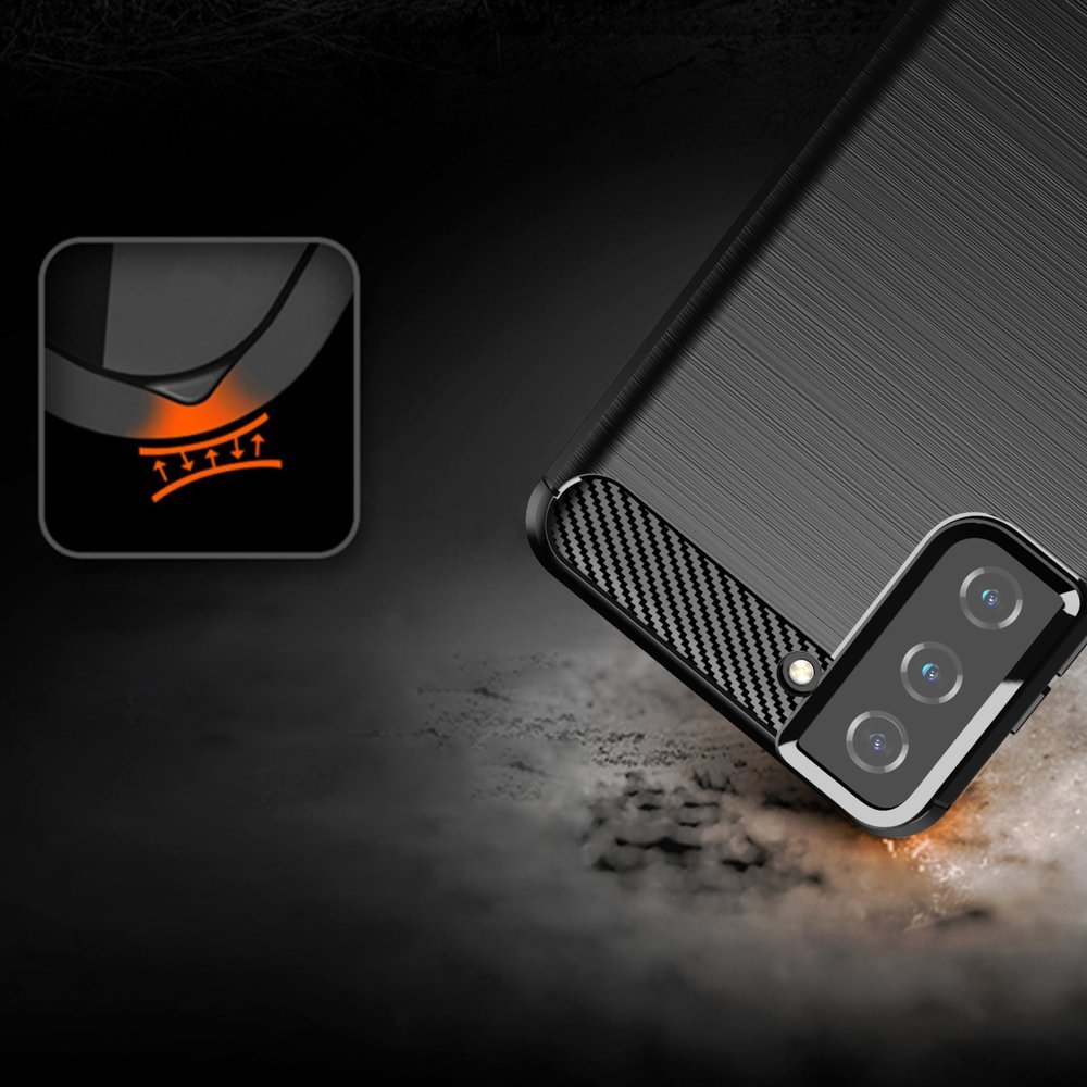 Carbon Case Joustava kansi TPU asia Samsung Galaxy S21+ 5G (S21 Plus 5G) sininen