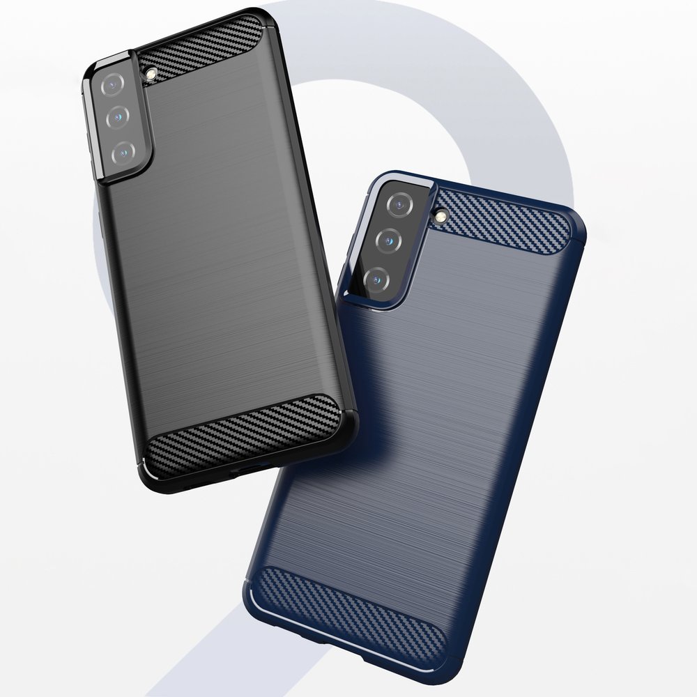 Carbon Case Joustava kansi TPU asia Samsung Galaxy S21+ 5G (S21 Plus 5G) sininen