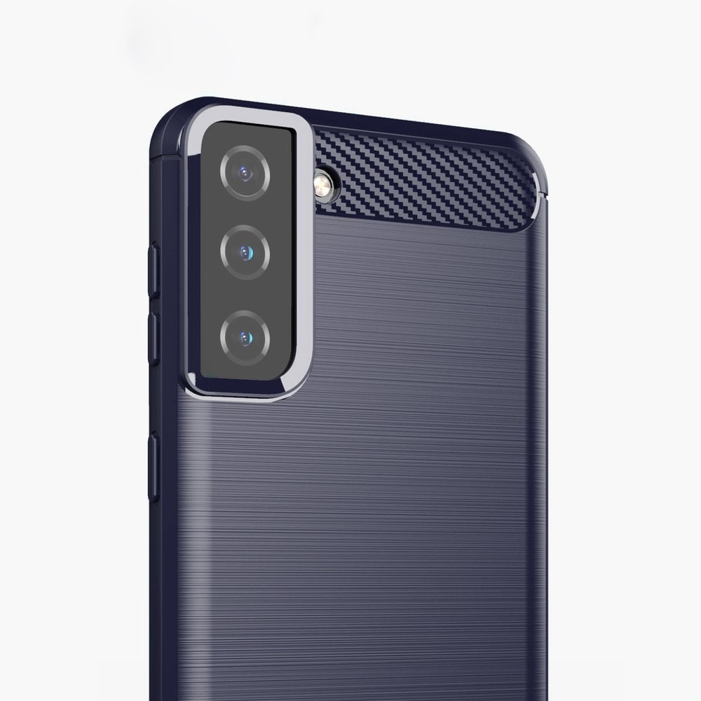Carbon Case Joustava kansi TPU asia Samsung Galaxy S21+ 5G (S21 Plus 5G) sininen