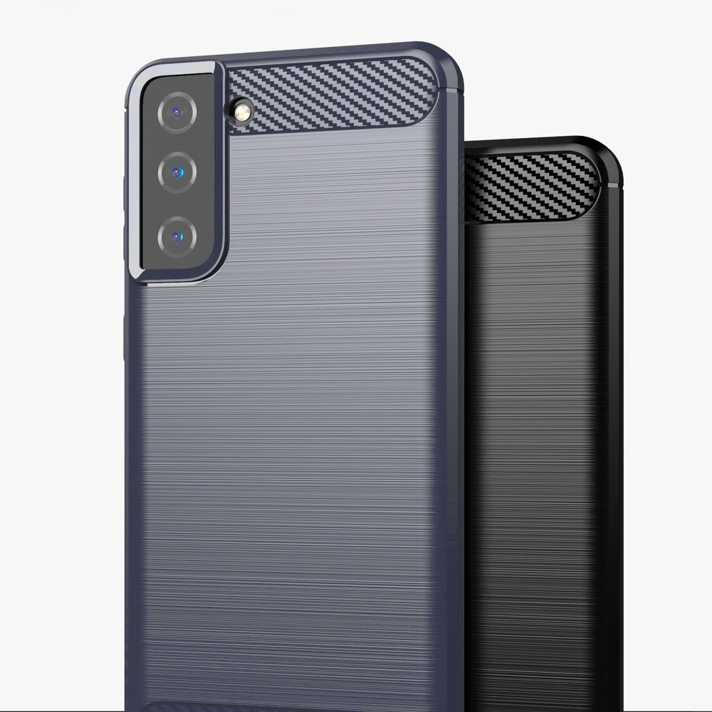 Carbon Case Joustava kansi TPU asia Samsung Galaxy S21+ 5G (S21 Plus 5G) sininen