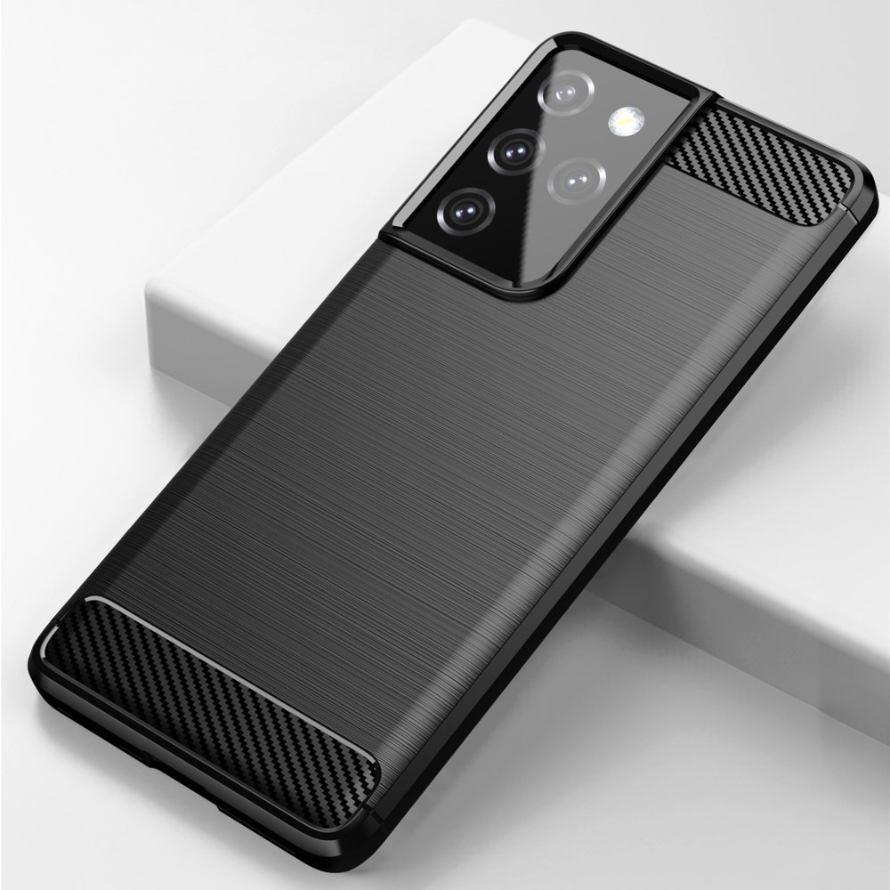 Carbon Asia Joustava kansi TPU asia Samsung Galaxy S21 Ultra 5G sininen sininen