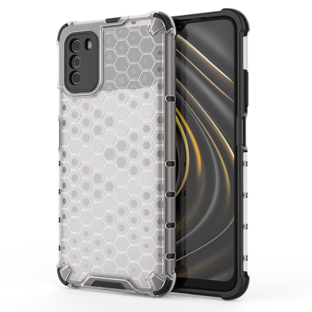 Honeycomb Asia panssari kansi TPU puskuri Xiaomi Poco M3 läpinäkyvä