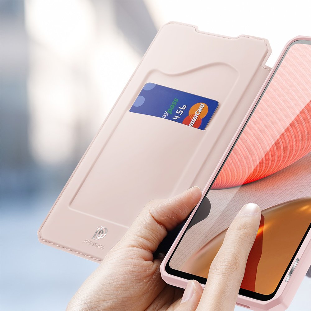 DUX DUCIS Skin X Kirjahylly tyyppi tapauksessa Samsung Galaxy A72 4G vaaleanpunainen