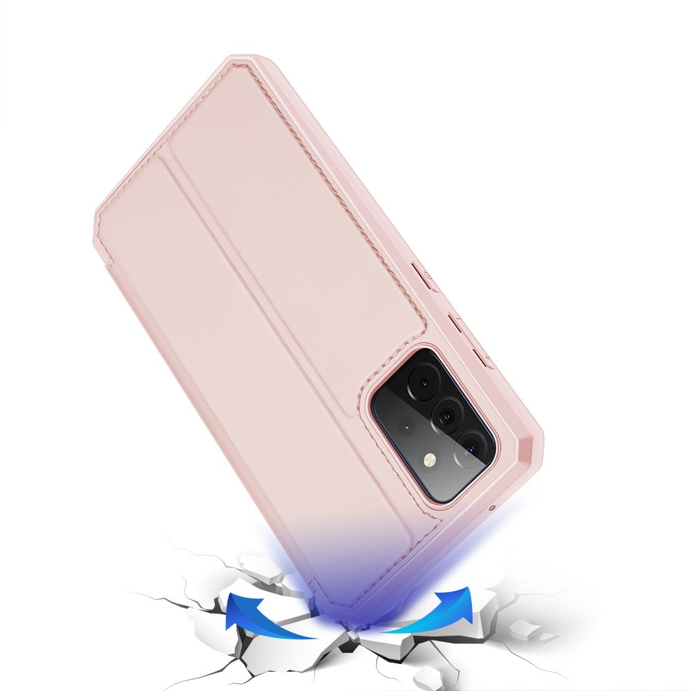 DUX DUCIS Skin X Kirjahylly tyyppi tapauksessa Samsung Galaxy A72 4G vaaleanpunainen