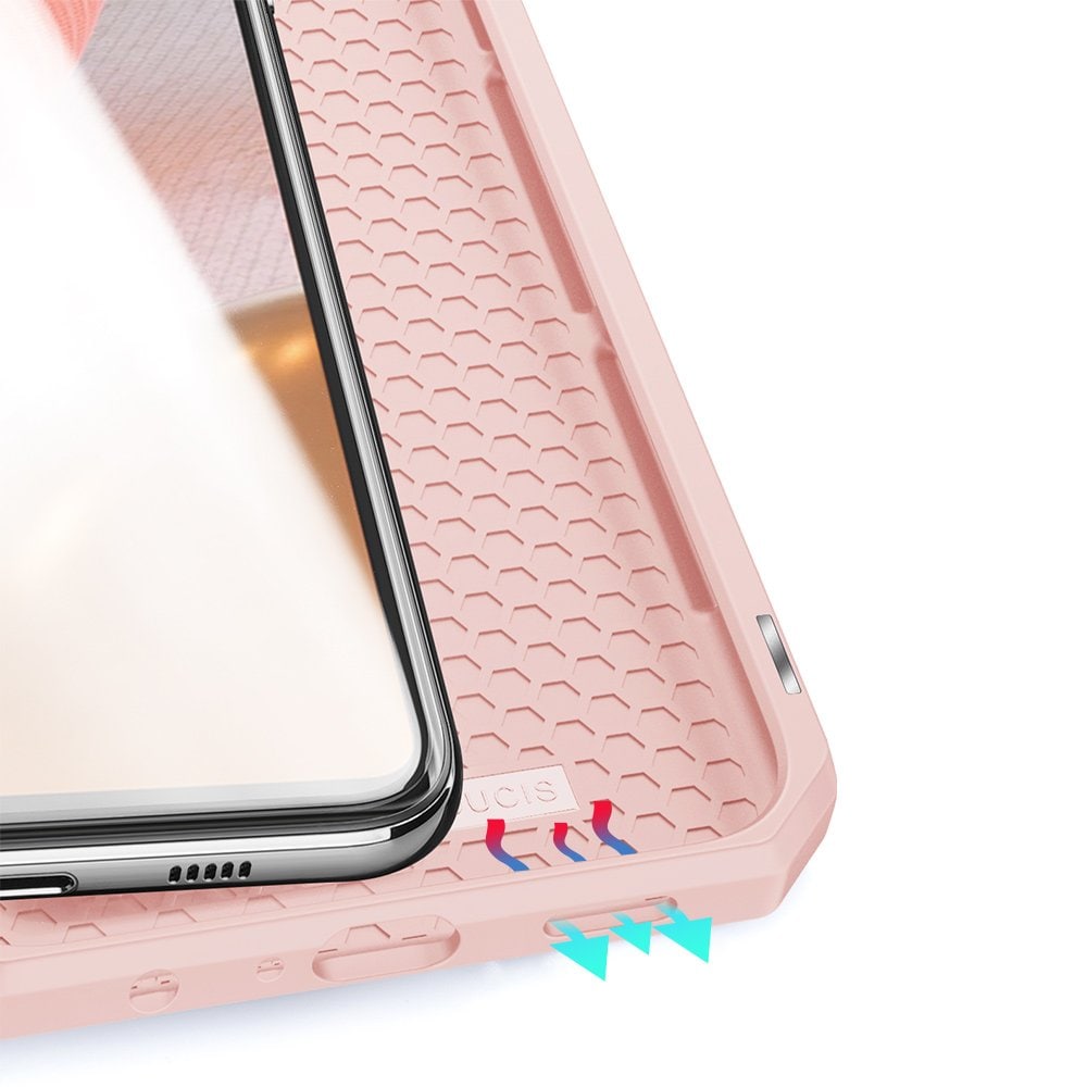 DUX DUCIS Skin X Kirjahylly tyyppi tapauksessa Samsung Galaxy A72 4G vaaleanpunainen