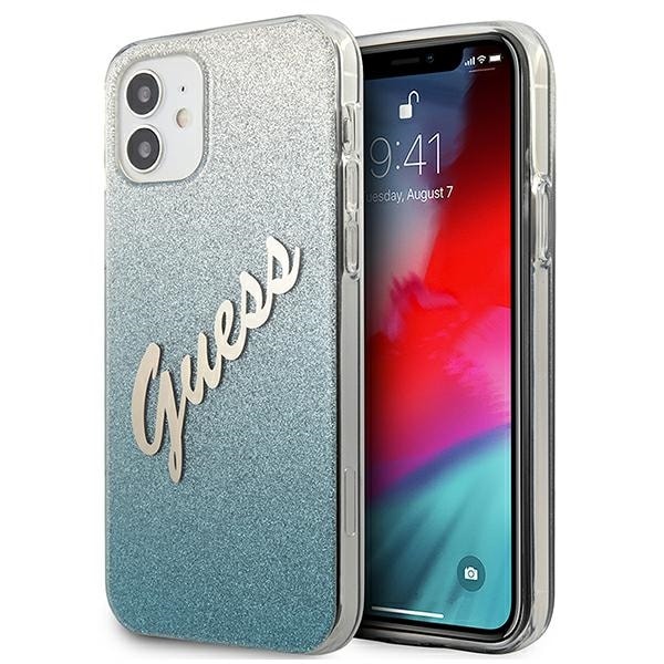 Guess GUHCP12SPCUGLSBL iPhone 12 mini 5.4" sininen kovakantinen Glitter Gradient Case