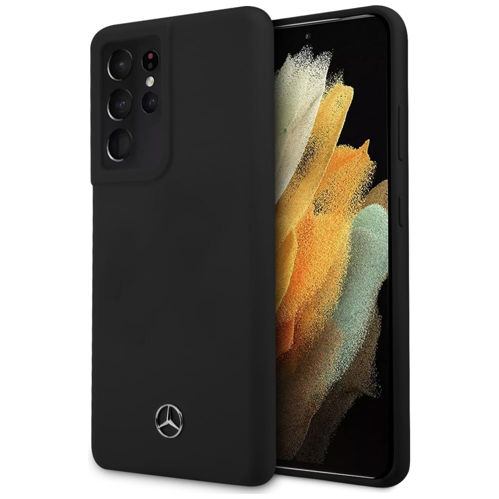 Mercedes Silikoni Line kotelo Samsung Galaxy S21 Ultra - musta
