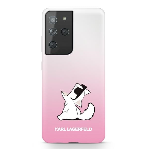 Karl Lagerfeld Choupette Fun Case for Samsung Galaxy S21 Ultra - vaaleanpunainen