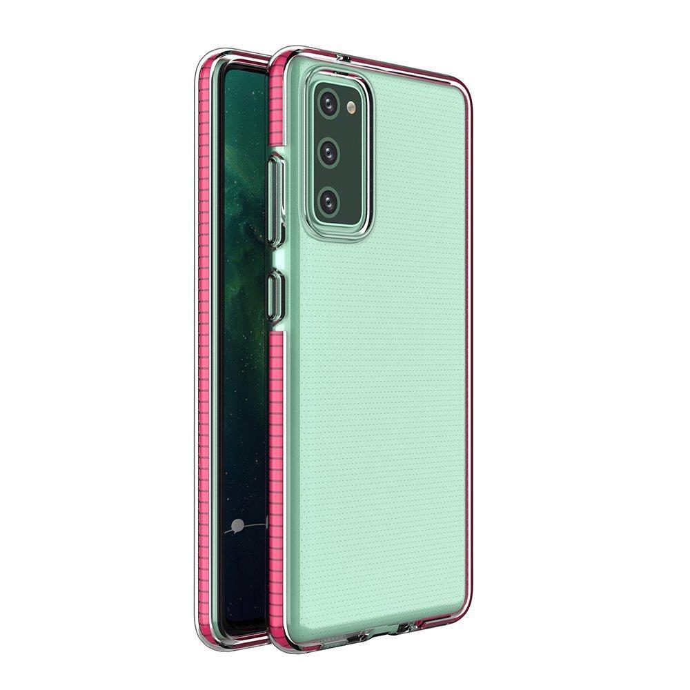 Spring Case TPU suojakuori värikäs kehys Samsung Galaxy A72 4G vaaleanpunainen