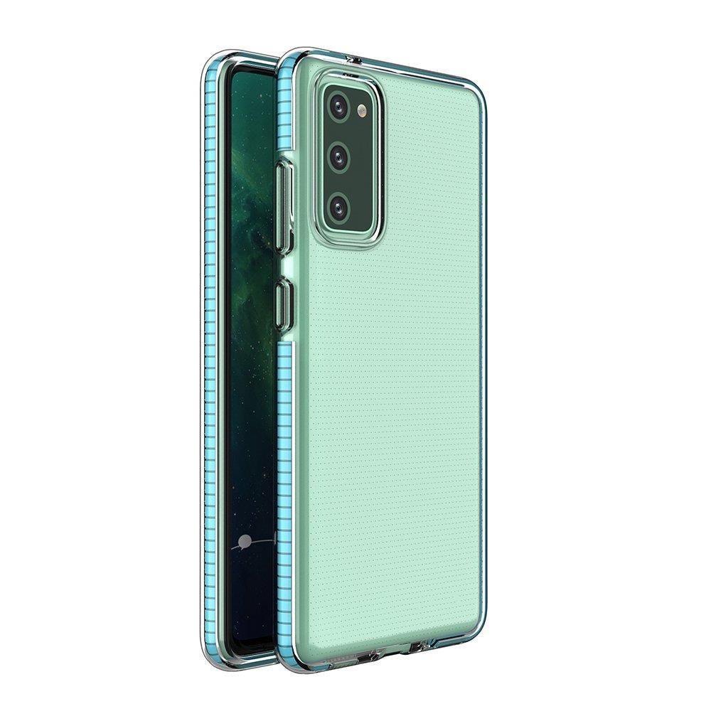 Spring Case TPU geeli suojakuori värikäs kehys Samsung Galaxy A72 4G, vaaleansininen