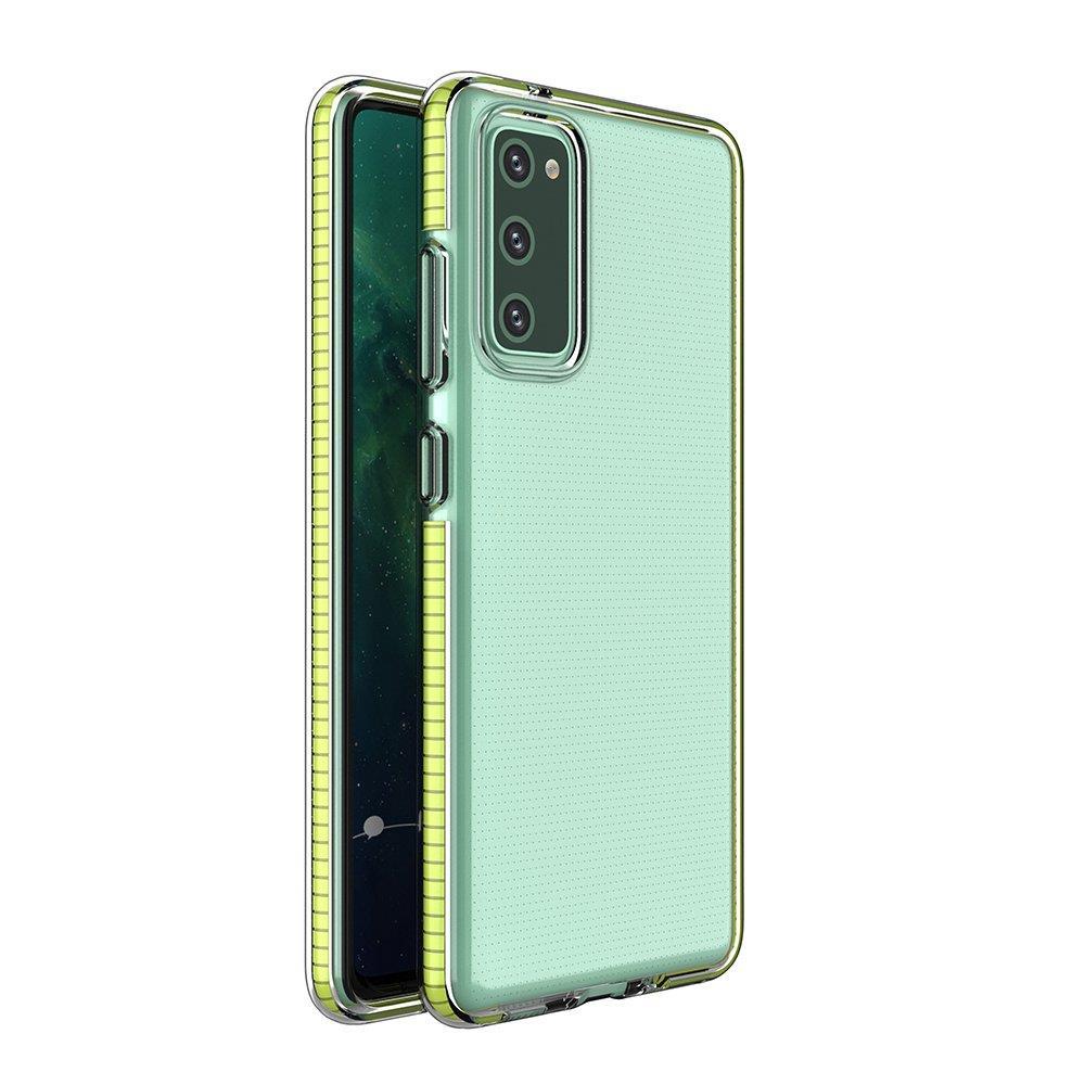 Spring Case kirkas TPU geeli suojakuori värikäs kehys Samsung Galaxy A72 4G keltainen