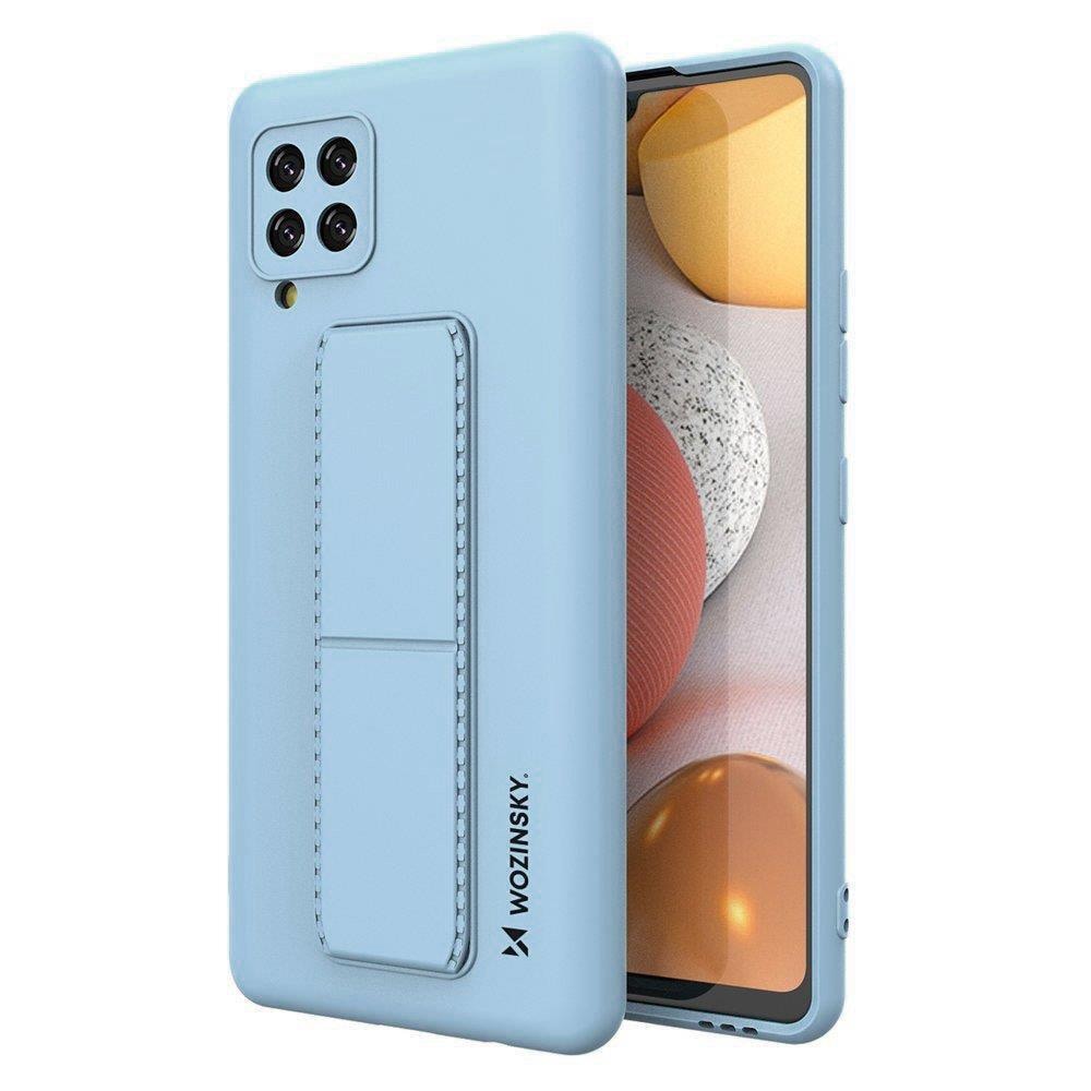 Wozinsky Kickstand Case silikoni kotelo jalusta Samsung Galaxy A42 5G vaaleansininen vaaleansininen