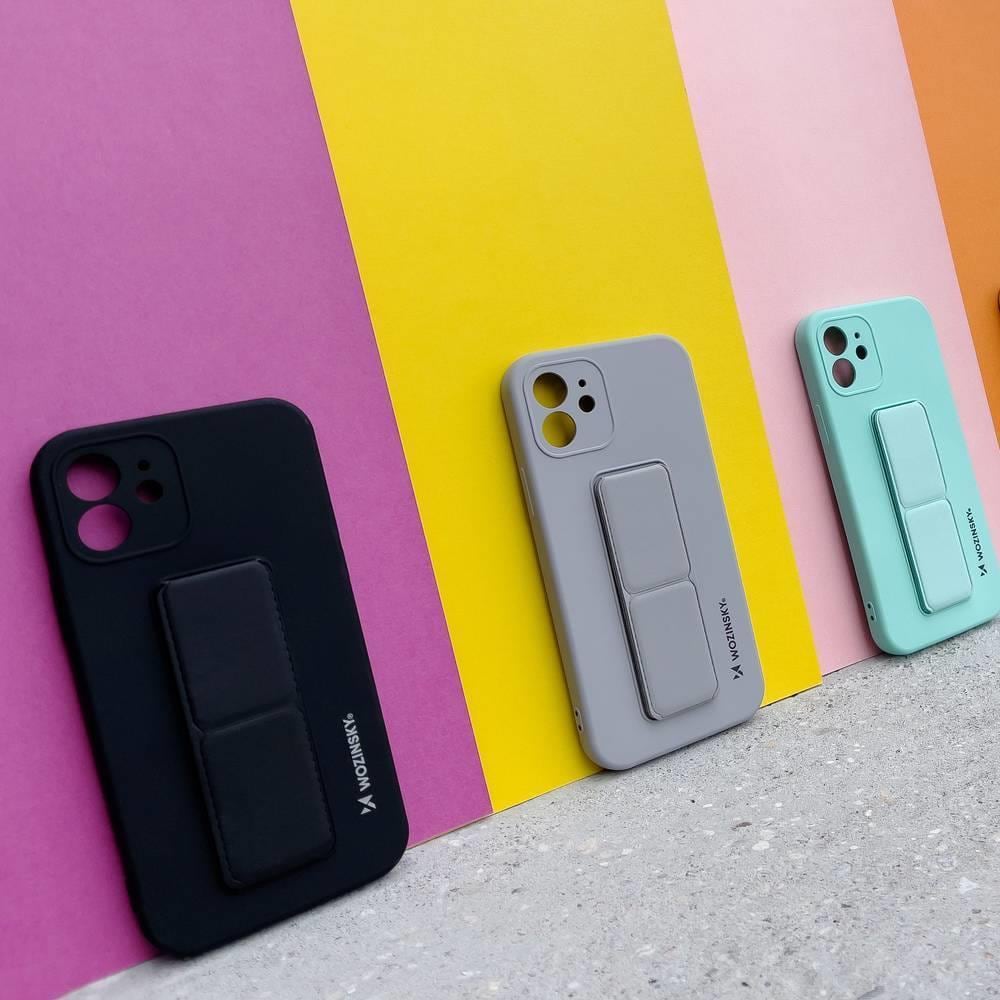 Wozinsky Kickstand Case silikonikotelo jalustalla Samsung Galaxy S21+ 5G laivastonsininen sininen