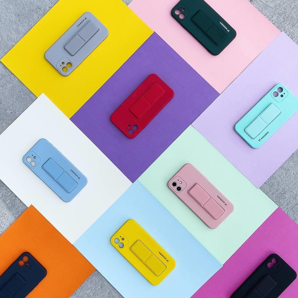 Wozinsky Kickstand Case silikonikotelo jalustalla Samsung Galaxy S21+ 5G laivastonsininen sininen