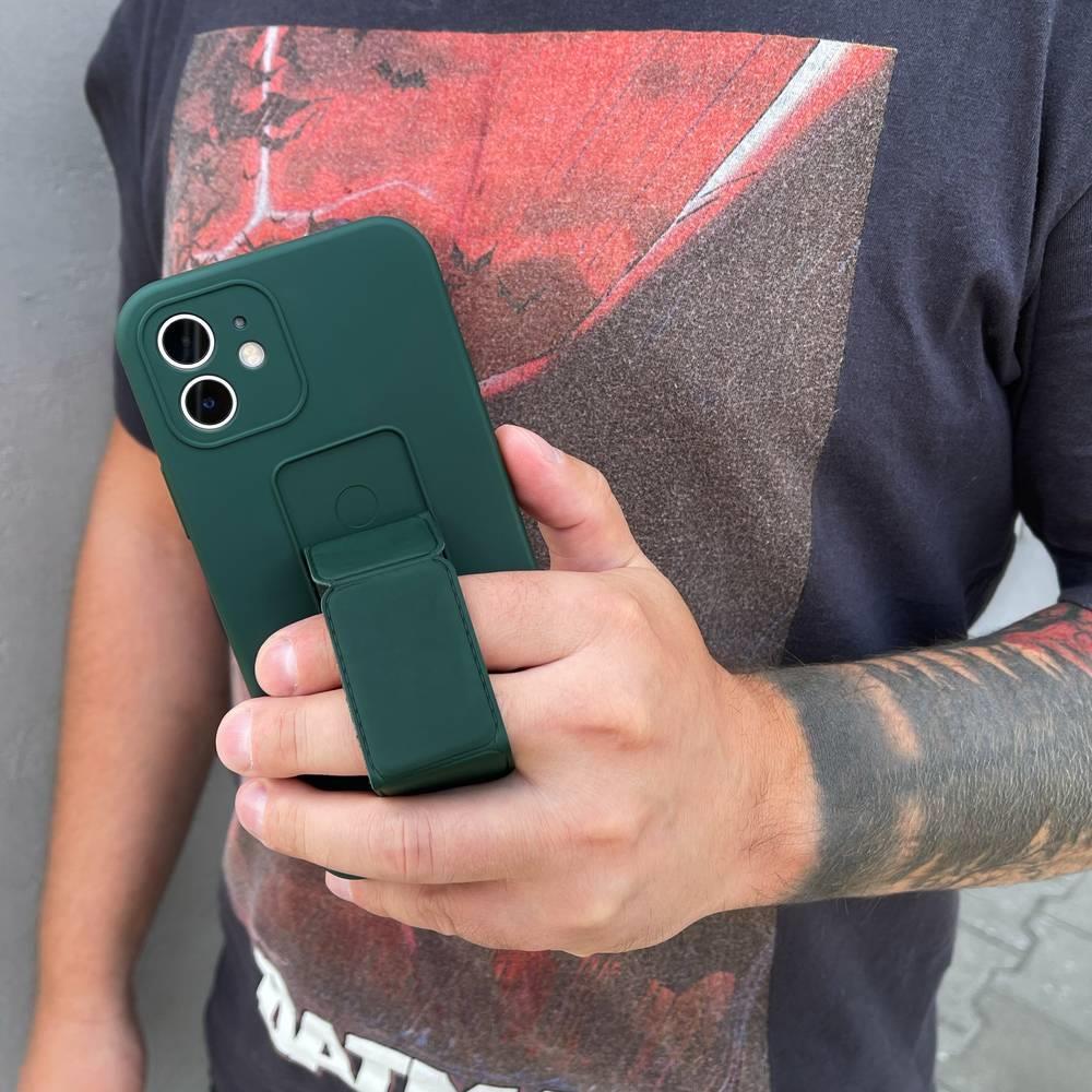 Wozinsky Kickstand Case silikonikotelo jalustalla Samsung Galaxy S21+ 5G laivastonsininen sininen