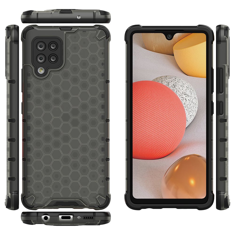 Honeycomb Asia panssari kansi TPU puskuri Samsung Galaxy A42 5G musta