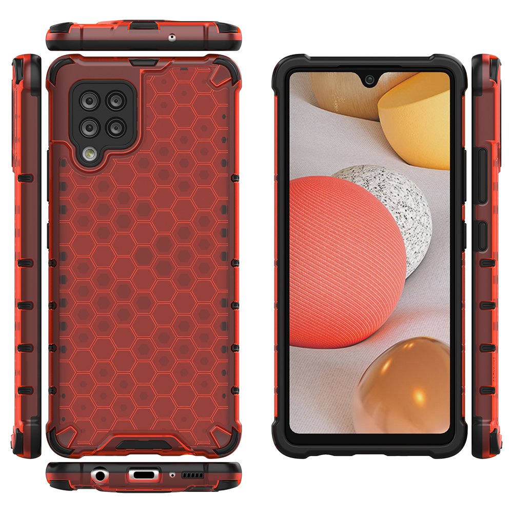 Honeycomb Asia panssari kansi TPU puskuri Samsung Galaxy A42 5G punainen