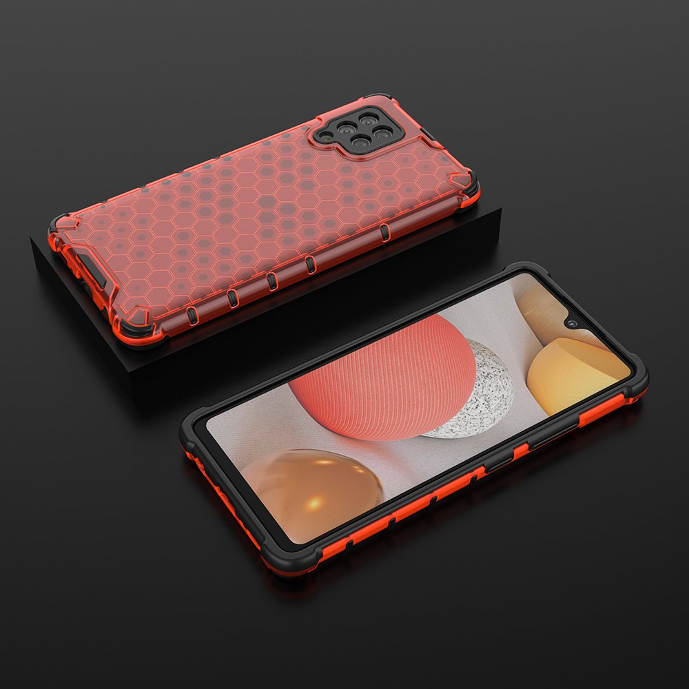 Honeycomb Asia panssari kansi TPU puskuri Samsung Galaxy A42 5G punainen