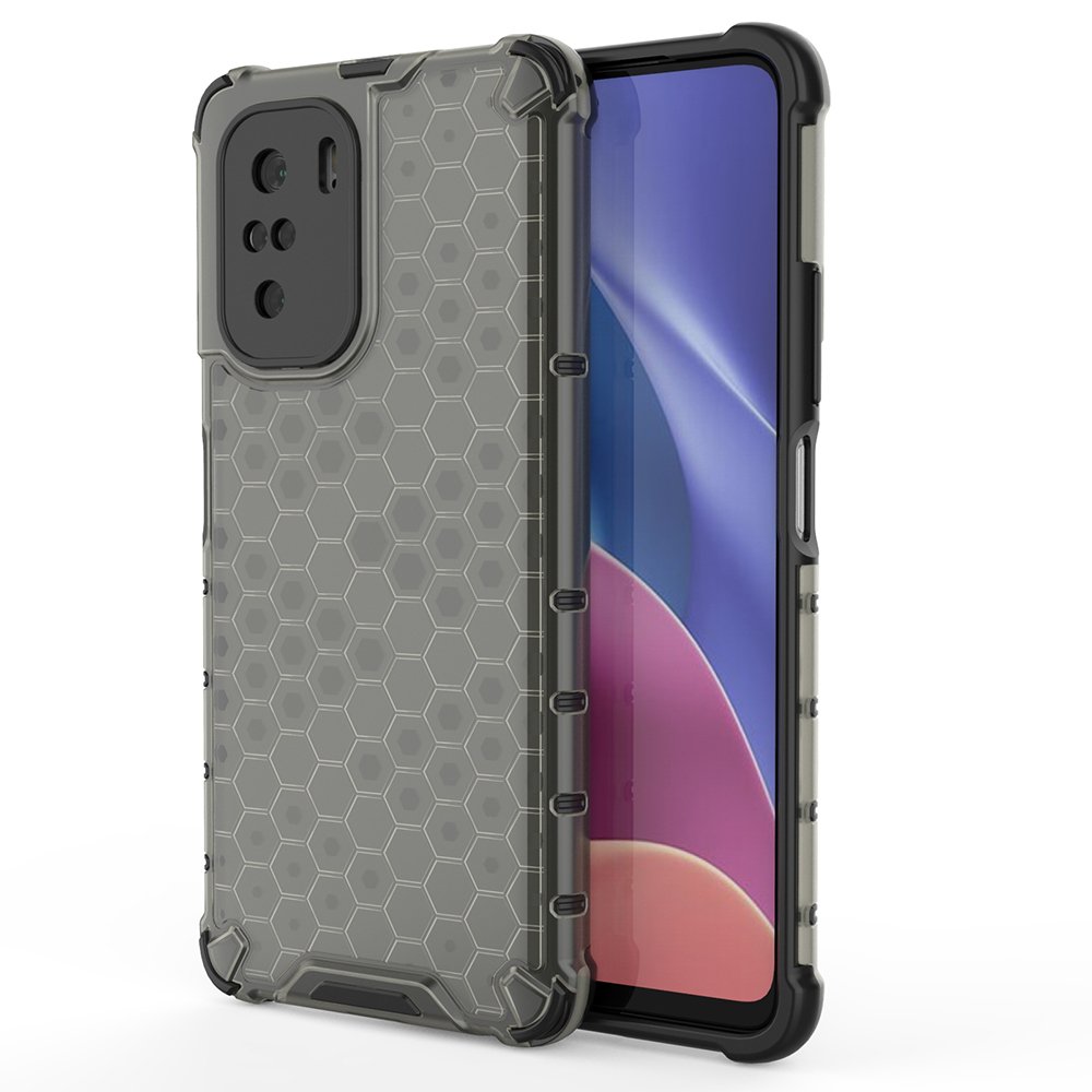 Honeycomb TPU Puskuri Kansi for Xiaomi Redmi K40 Pro/K40/Poco F3 - Musta