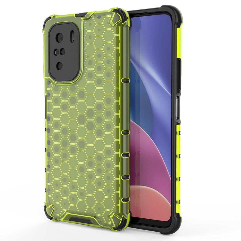 Honeycomb Asia panssari kansi TPU puskuri for Xiaomi Redmi K40 Pro / K40 / Poco F3, vihreä