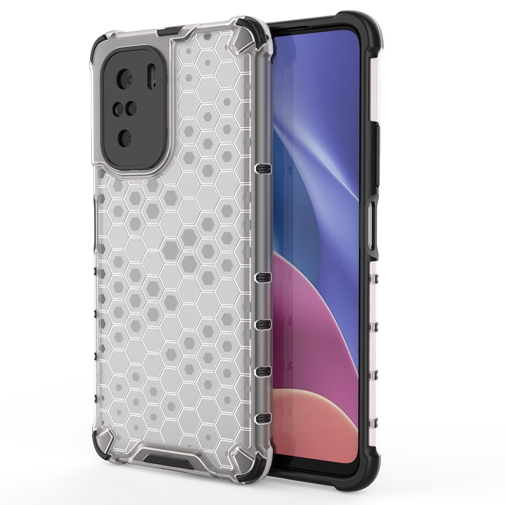 Honeycomb TPU puskuri Xiaomi Redmi K40 Pro/K40/Poco F3 läpinäkyvää kansi