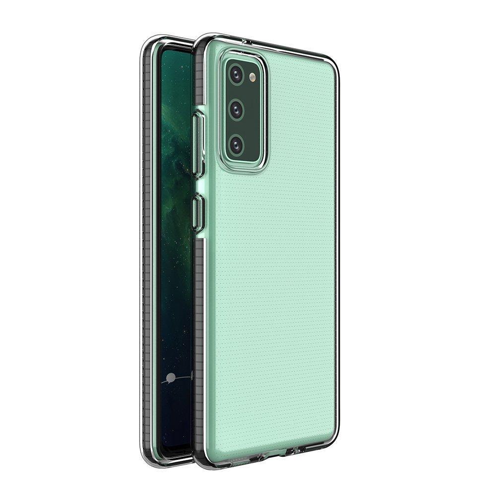 Spring Case kirkas TPU geeli suojakuori värikäs kehys Samsung Galaxy A02s EU musta