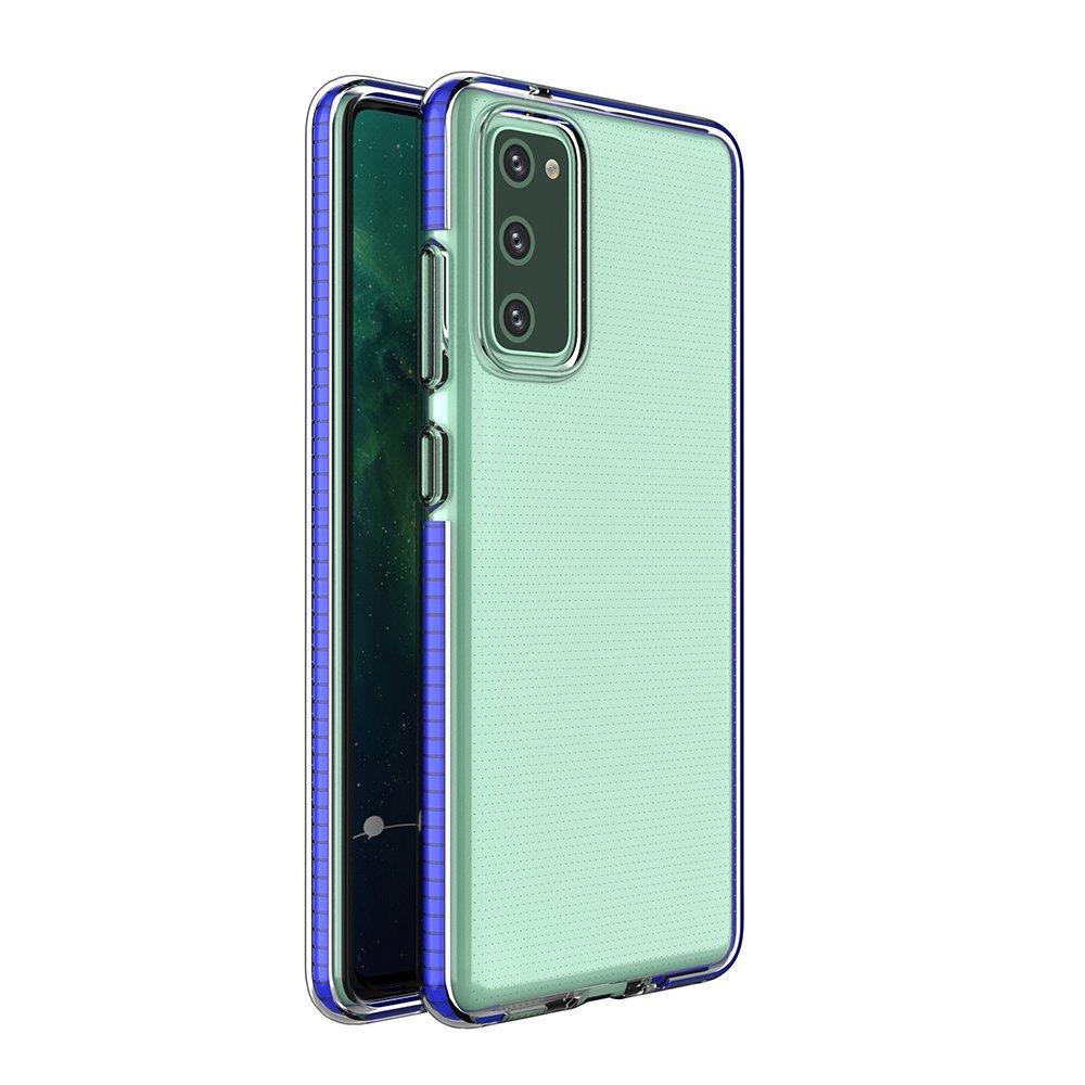 Spring Case kirkas TPU geeli suojakuori värikäs kehys Samsung Galaxy A72 4G tummansininen
