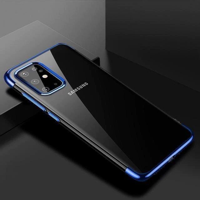 Kirkas väri Asia Geeli TPU Galvanointi kehys kansi Samsung Galaxy A72 4G sininen