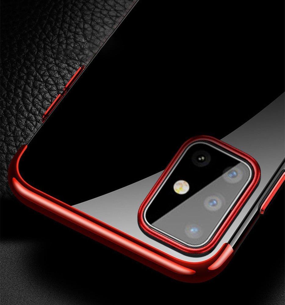 Kirkas väri Asia Geeli TPU Galvanointi kehys kansi Samsung Galaxy A72 4G sininen