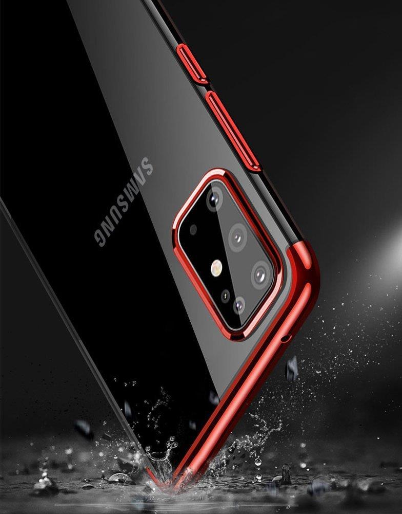 Kirkas väri Asia Geeli TPU Galvanointi kehys kansi Samsung Galaxy A72 4G sininen