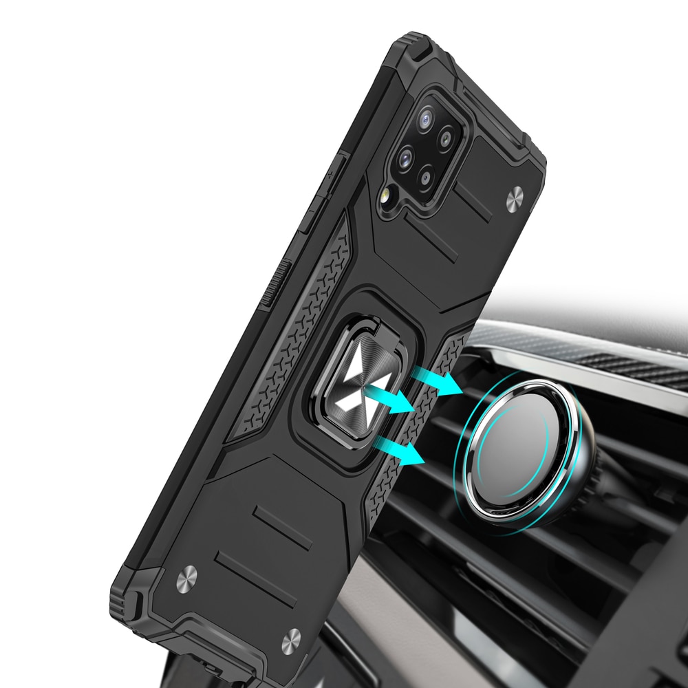 Wozinsky Ring Armor Case Kickstand Kova Rugged Cover for Samsung Galaxy A42 5G sininen sininen