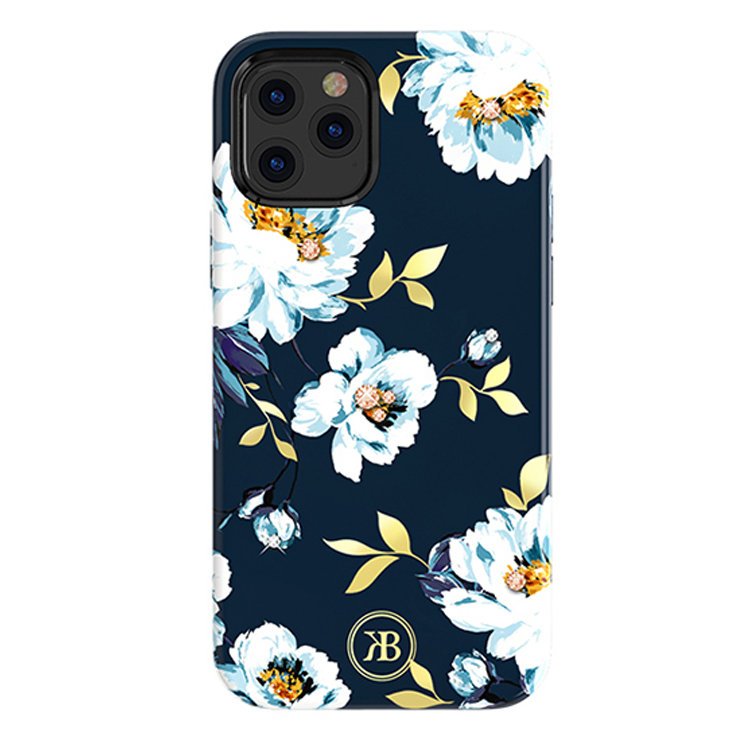 Kingxbar Blossom kotelo Swarovskin kristalleilla iPhone 12 mini, monivärinen (Gardenia)