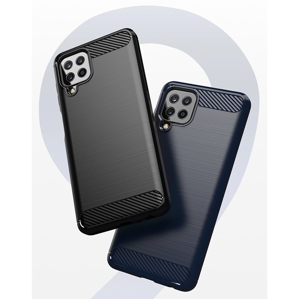 Carbon Case Joustava kansi TPU asia Samsung Galaxy A22 4G musta