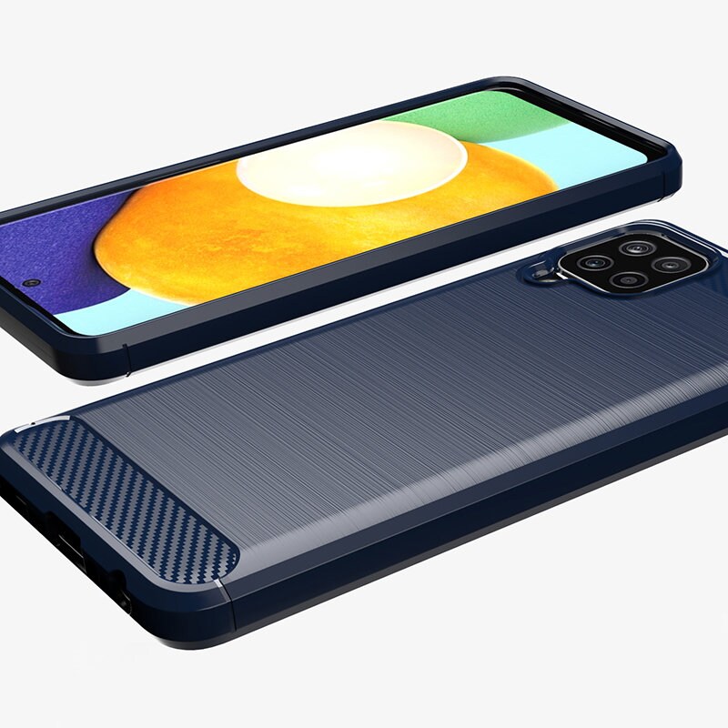 Carbon Case Joustava kansi TPU asia Samsung Galaxy A22 4G musta