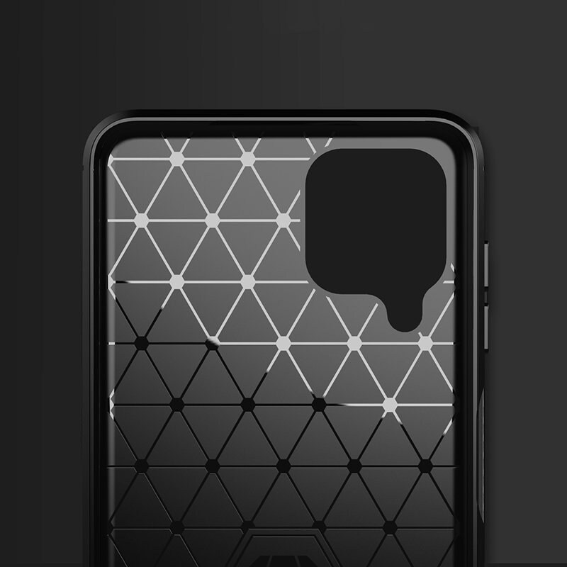 Carbon Case Joustava kansi TPU asia Samsung Galaxy A22 4G musta