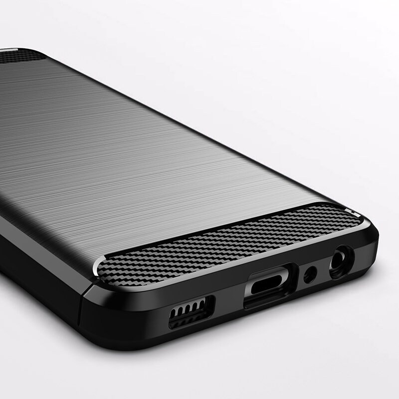 Carbon Case Joustava kansi TPU asia Samsung Galaxy A22 4G musta