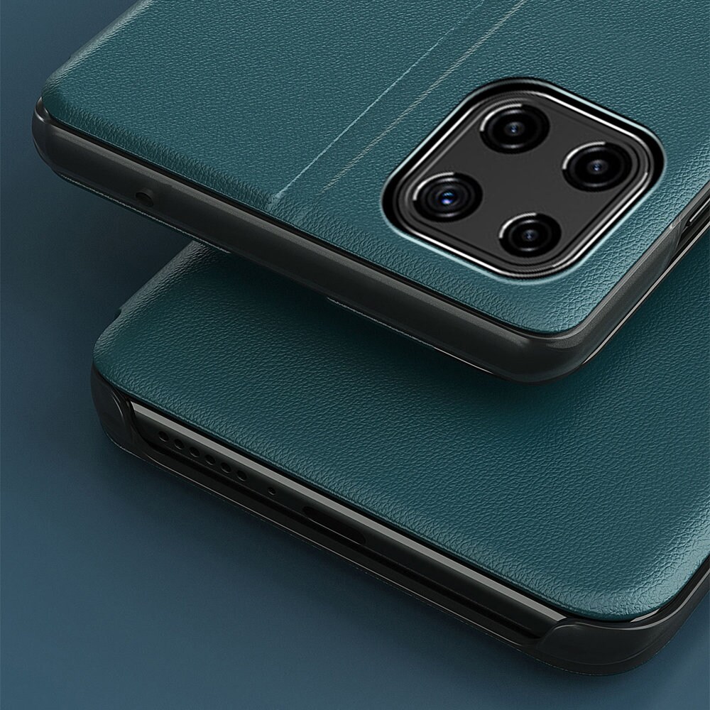 Eco Nahka View Case kirjahylly tyylillä kickstand Samsung Galaxy A22 4G, sininen