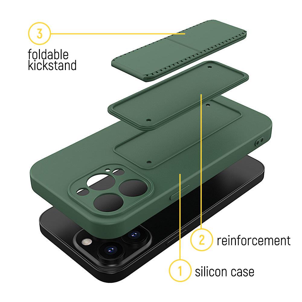 Wozinsky Kickstand Kotelo Silikoni asia jalusta Samsung Galaxy A22 4G vaaleansininen vaaleansininen
