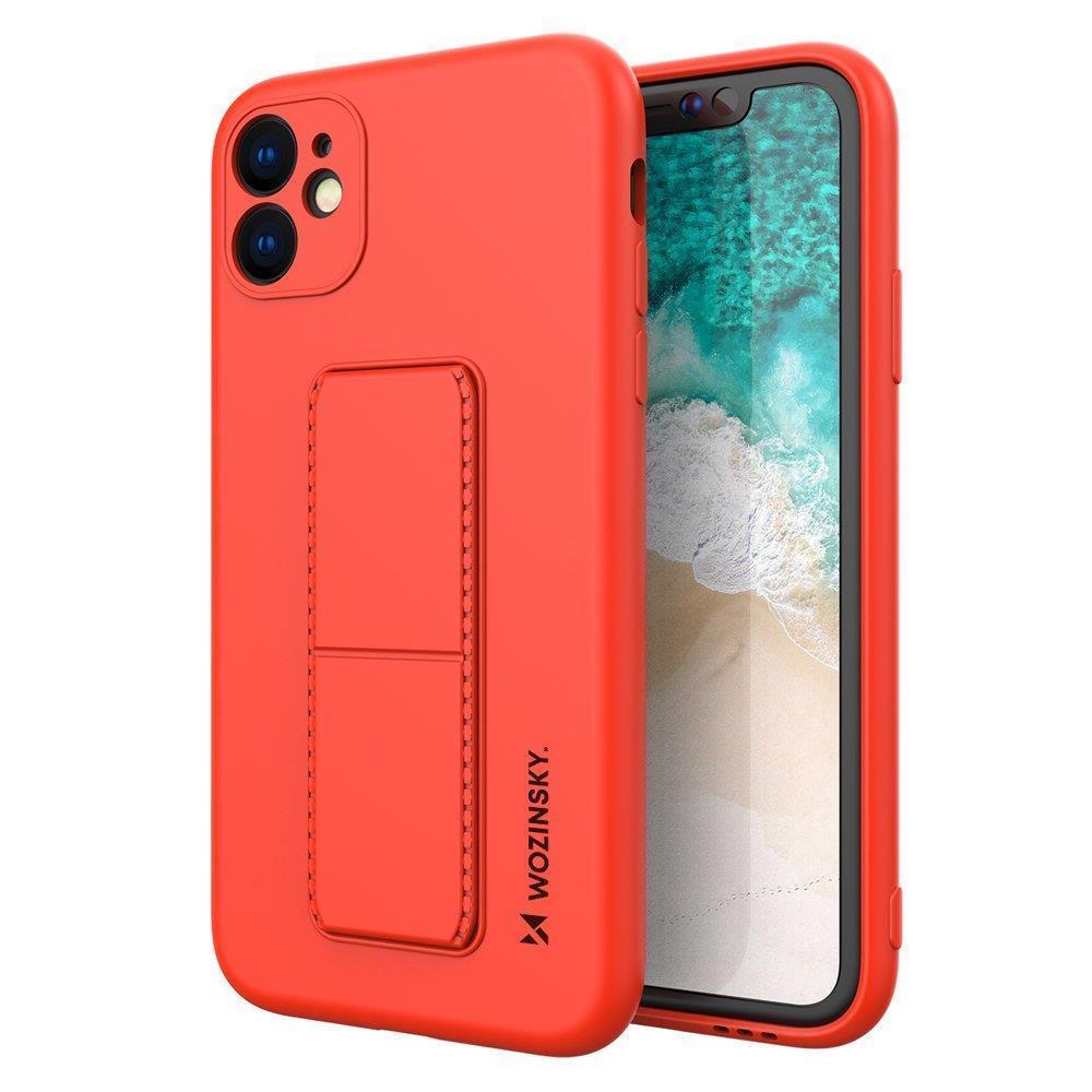 Wozinsky Kickstand Case silikoni kotelo jalustalla Samsung Galaxy A22 5G punainen