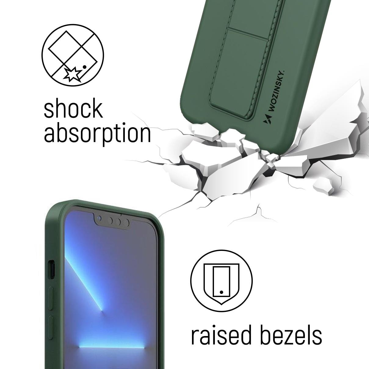 Wozinsky Kickstand Kotelo Silikoni asia jalusta Samsung Galaxy A72 4G vaaleansininen vaaleansininen