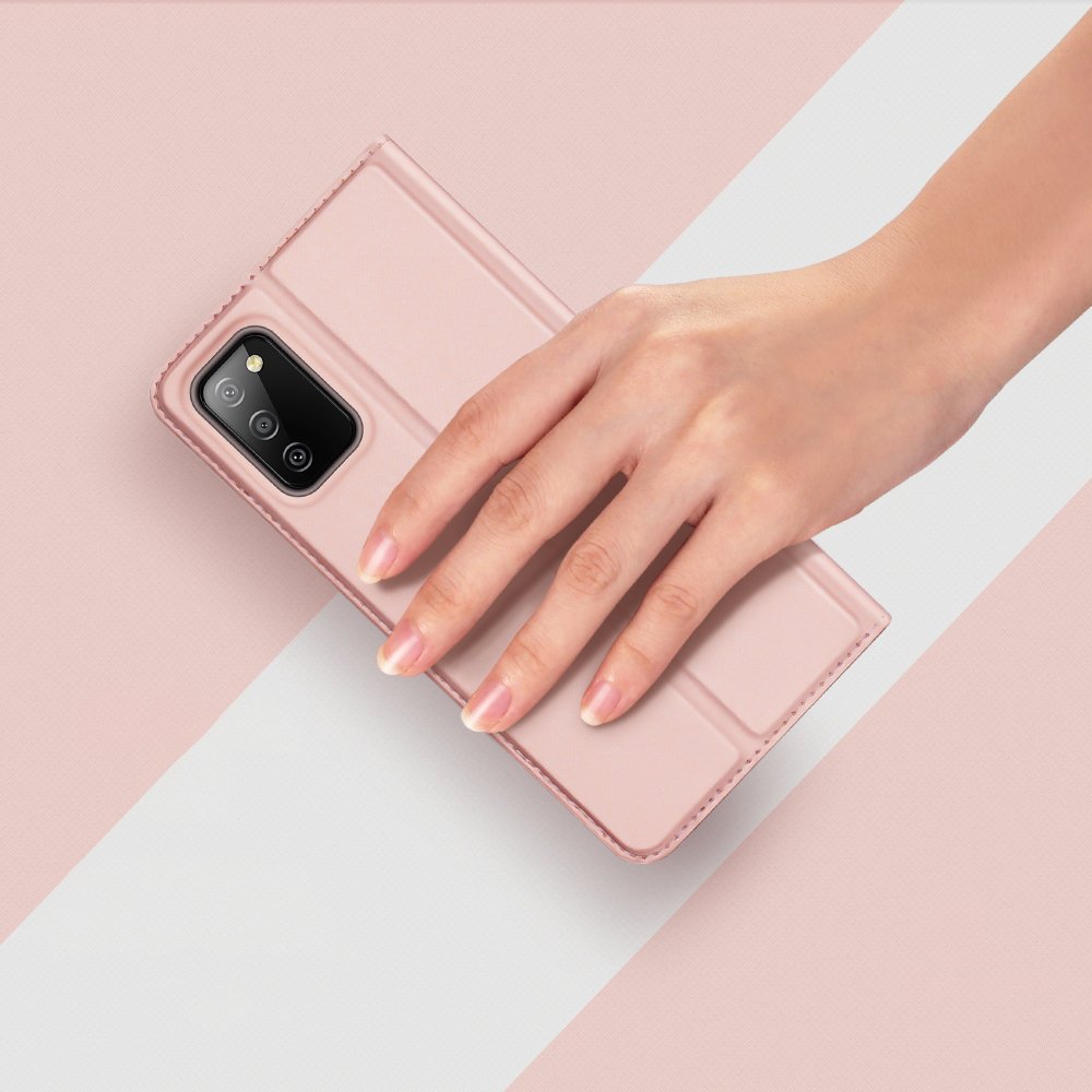 Dux Ducis Skin Pro kirjahylly tyyppi tapauksessa Samsung Galaxy A03s vaaleanpunainen