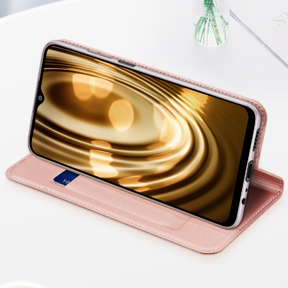 Dux Ducis Skin Pro kirjahylly tyyppi tapauksessa Samsung Galaxy A03s vaaleanpunainen