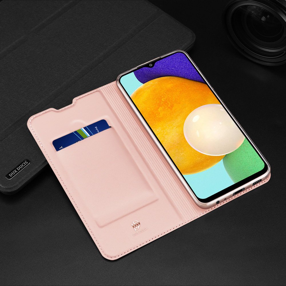Dux Ducis Skin Pro kirjahylly tyyppi tapauksessa Samsung Galaxy A03s vaaleanpunainen