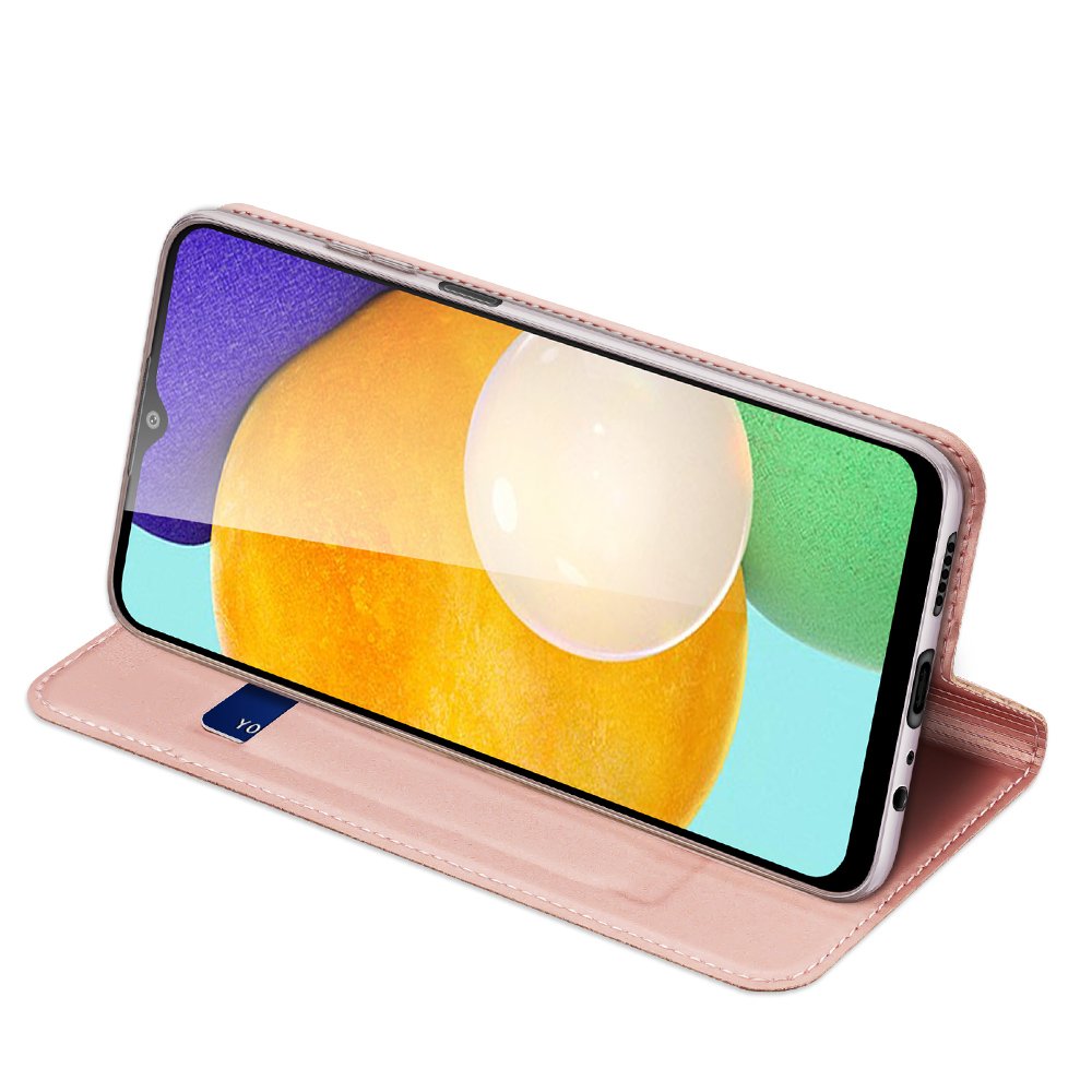 Dux Ducis Skin Pro kirjahylly tyyppi tapauksessa Samsung Galaxy A03s vaaleanpunainen